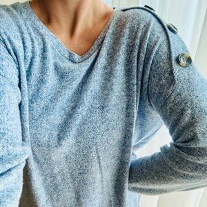 Blue Button-Detail Women's Sweater